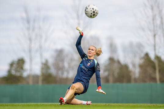 Goalkeeper Selma Panengstuen of the Norwegian women's
