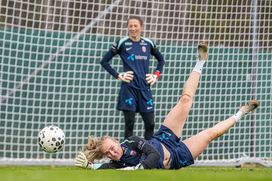 Goalkeeper Sunniva Skoglund of the Norwegian women's