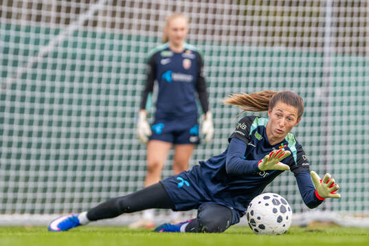 Goalkeeper Cecilie Fiskerstrand of the Norwegian women's