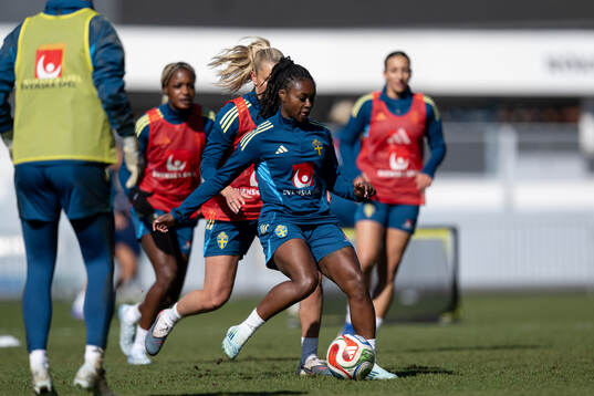 Monica Jusu Bah at a training session with the women's