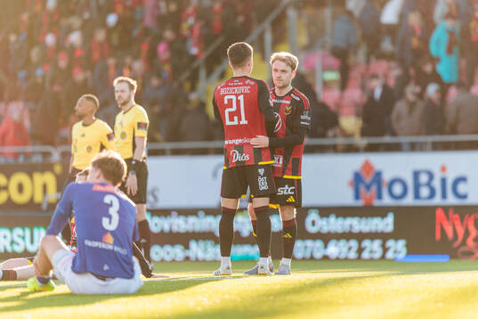 Östersunds Luka Bozickovic och Simon Marklund