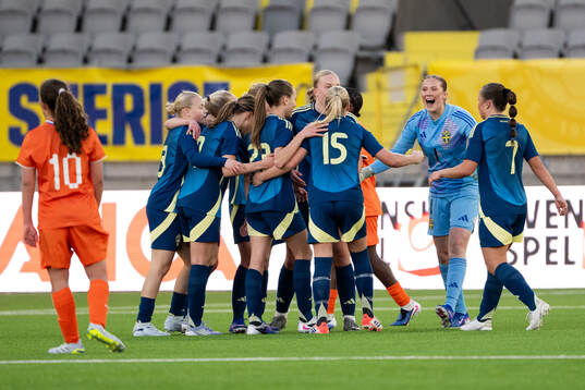 Players of Sweden celebrates