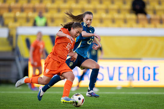 Elisa Van Dijk of Netherlands and Augusta Priks of Sweden