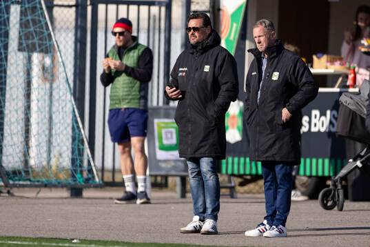 Varbergs ordförande Michell Stenström och klubbchef Mats