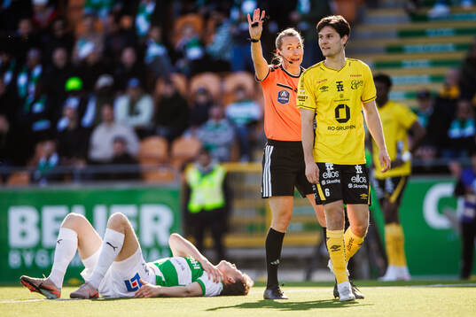 domare Tess Olofsson och Elfsborgs Rasmus Wikström