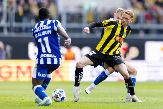 Häckens Julius Lindberg och IFK Göteborgs David Kruse