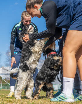 Ada Hegerberg and Vilde Bøe Risa of the Norwegian women's