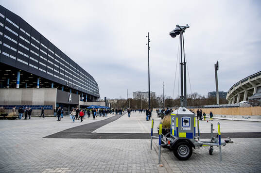 Polisens kameraövervakning utanför Eleda stadion