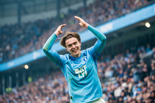 Malmö FFs Oscar Sjöstrand jublar