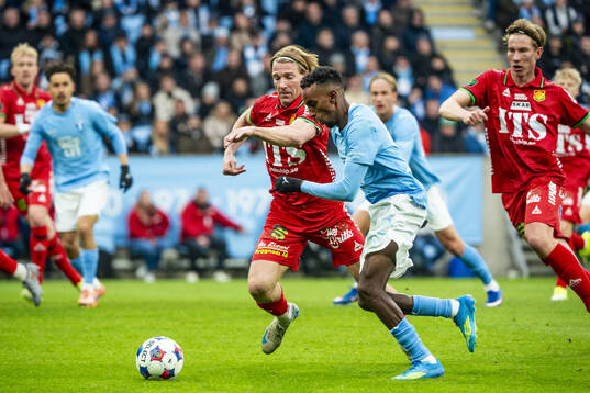 GAISs August Wängberg och Malmö FFs Taha Ali