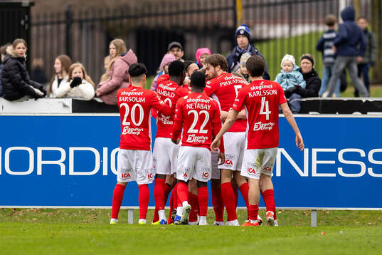 Degerfors spelare jublar
