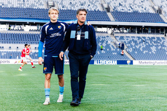 Djurgårdens sportchef Bosse Andersson och Oskar Fallenius