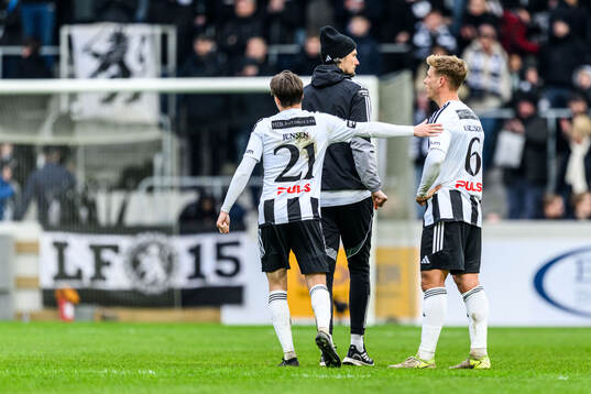 Landskronas Kevin Jensen, tränare Robin Asterhed och