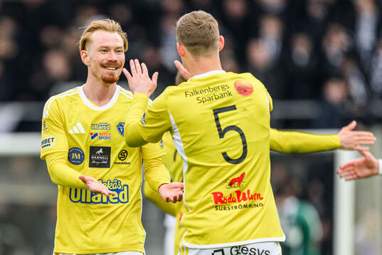 Falkenbergs Linus Borgström jublar