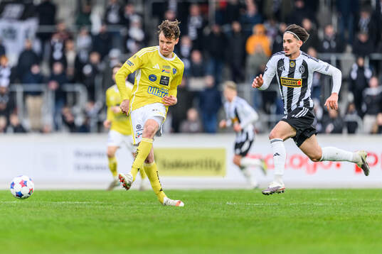 Falkenbergs Melker Nilsson och Landskronas Enes Hebibovic