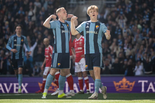 Djurgårdens Kristian Lien jublar