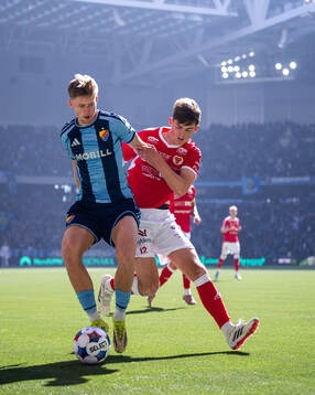 Djurgårdens Patric Åslund och Kalmars Zakarias Råvik