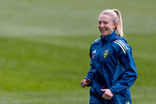 Rebecka Blomqvist of Sweden at a training session with the