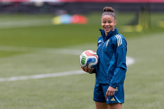 Felicia Schröder of Sweden at a training session with the
