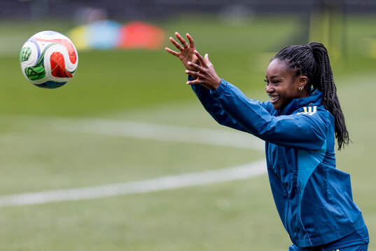 Monica Jusu Bah of Sweden at a training session with the