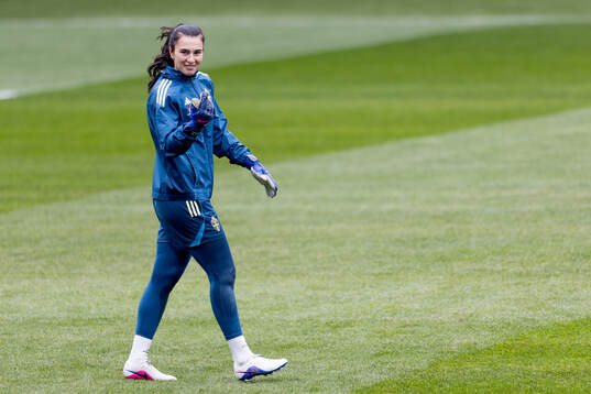 goalkeeper Zecira Musovic of Sweden at a training session