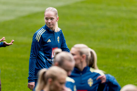 Hanna Lundkvist of Sweden at a training session with the
