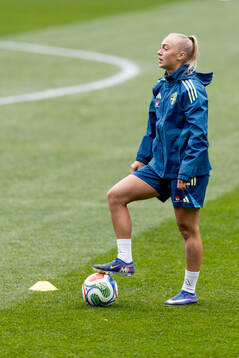 Hanna Bennison of Sweden at a training session with the