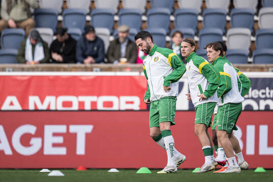 Hammarbys Nahir Besara, Markus Karlsson och Hampus Skoglund