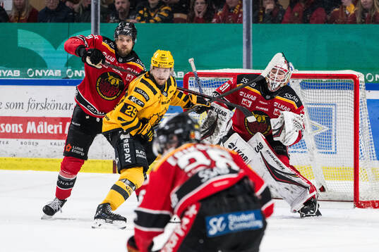 Luleås Heikki Liedes och målvakt Matteus Ward mot