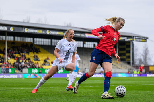Lana Golob of Slovenia and Ada Hegerberg of Norway