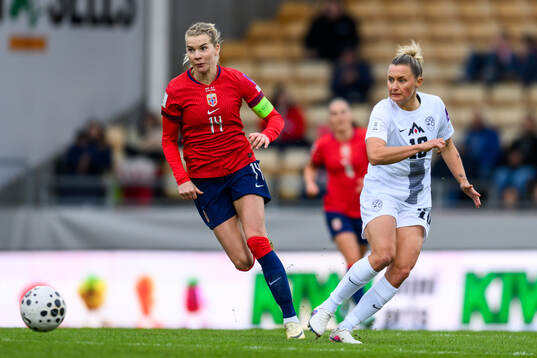 Ada Hegerberg of Norway and Dominika Conc of Slovenia