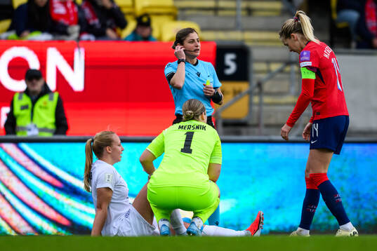 Lana Golob of Slovenia in pain