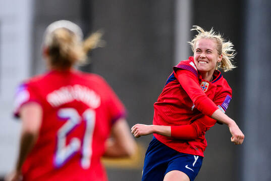 Julie Blakstad of Norway celebrates