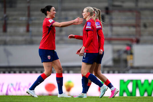 Karina Sævik of Norway celebrates