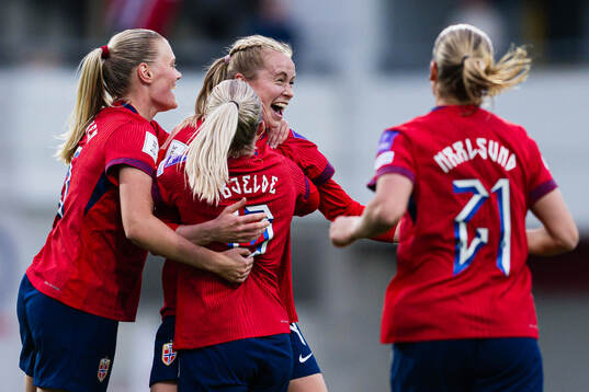 Julie Blakstad of Norway celebrates