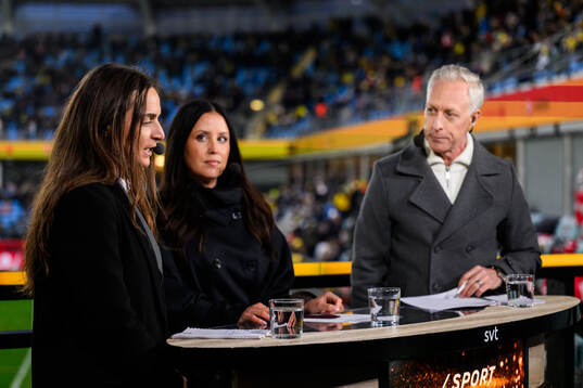 Elena Sadiku, Therese Strömberg and André Pops in SVT’s