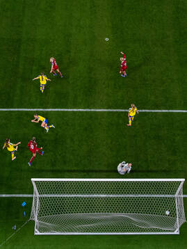 Pernille Harder of Denmark celebrates