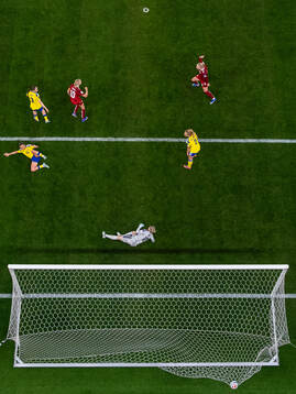 Pernille Harder of Denmark celebrates