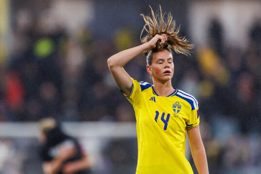 Bella Andersson of Sweden looks dejected
