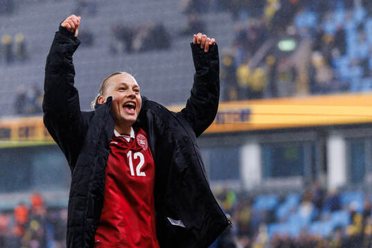 Stine Sandbech of Denmark celebrates