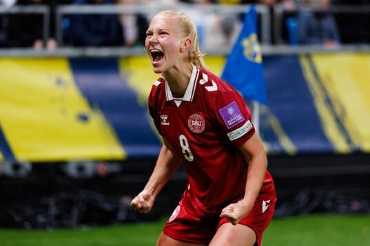 Sofie Bredgaard  of Denmark celebrates