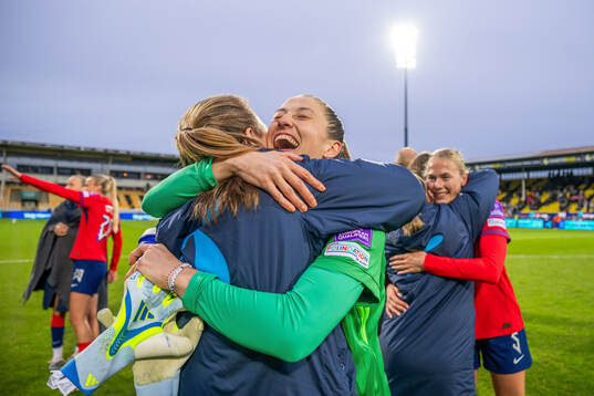 Goalkeeper Cecilie Fiskerstrand of Norway celebrates
