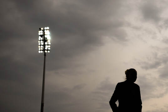 The silhouette of head coach Gemma Grainger of Norway