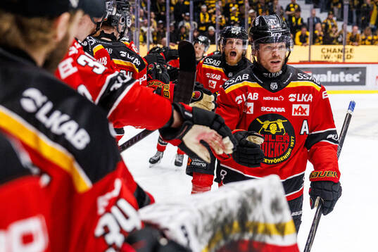 Luleås Brian O'Neill jublar