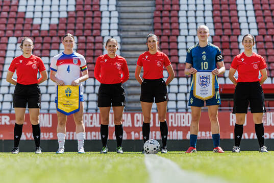 Ruby Mace of England, Referee Mireya Lopez Reche and Wilma