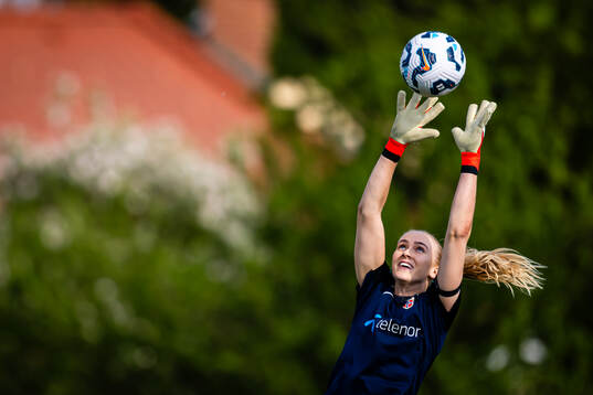 Goalkeeper Selma Panengstuen of the Norwegian women’s