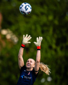 Goalkeeper Selma Panengstuen of the Norwegian women’s