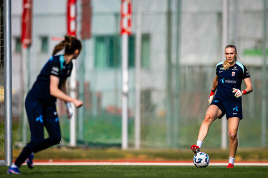 Goalkeeper Selma Panengstuen of the Norwegian women’s