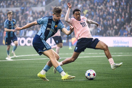 Djurgårdens Patric Åslund och Malmö FFs  Theodor