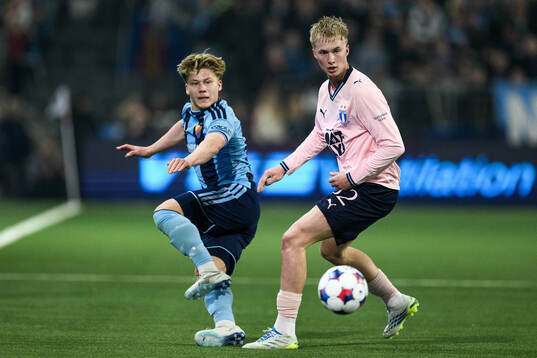 Djurgårdens Matias Siltanen och Malmö FFs Daniel
